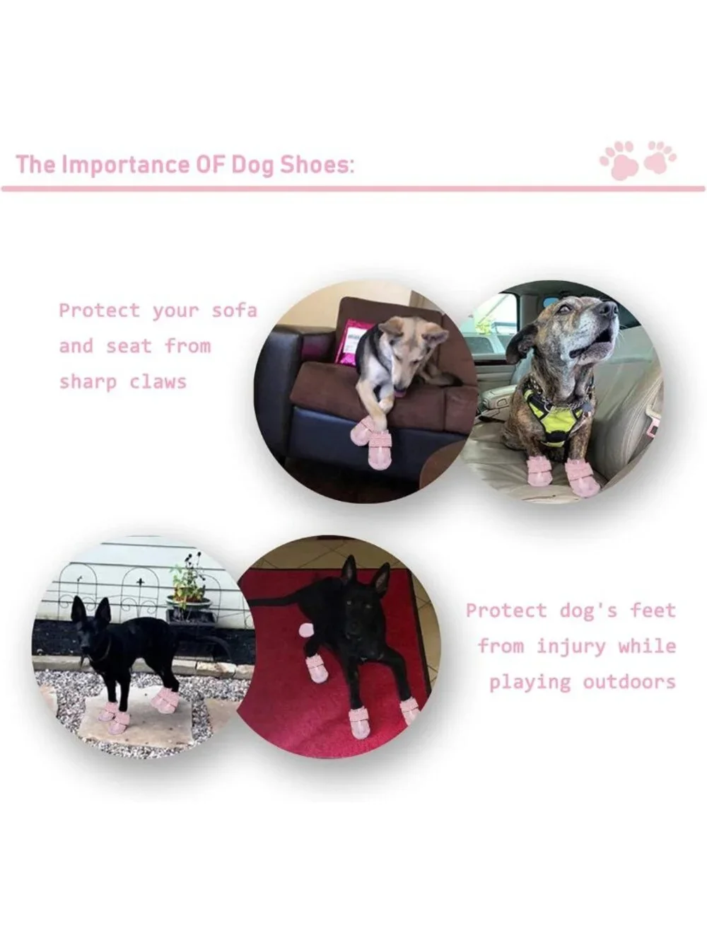 Waterproof Dog Boots with Reflective Strips, Anti-Slip Sole - Outdoor Dog Shoes